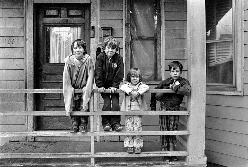 Young kids on porch