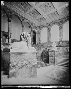 Boston Public Library, main staircase with lions