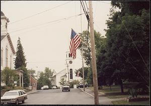 Pepperell Center, looking west toward town hall and Community Church