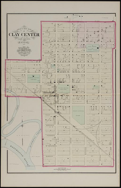 Gray's new map of Clay Center, Clay County, Kansas