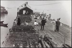 Painters on wharf, Provincetown