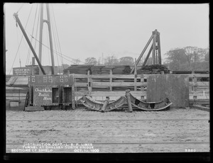 Distribution Department, Low Service Pipe Lines, tunnel at Chelsea North Bridge, sections of shield, Mystic River; Charlestown; Chelsea, Mass., Oct. 10, 1900