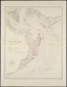 Charleston Harbor and its approaches showing the positions of the Rebel batteries