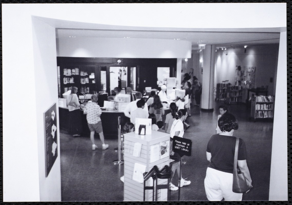 Newton Free Library, Newton, MA. Communications & Programs Office. Main lobby