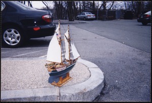 Newton Free Library, Newton, MA. Communications & Programs Office. Henry J. Perley's model of whaling schooner, Agate