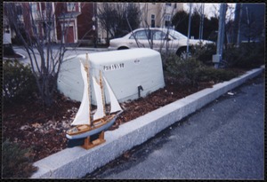 Newton Free Library, Newton, MA. Communications & Programs Office. Henry J. Perley's model pilot schooner Sappho