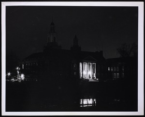 Buildings. Newton, MA. Newton City Hall at night