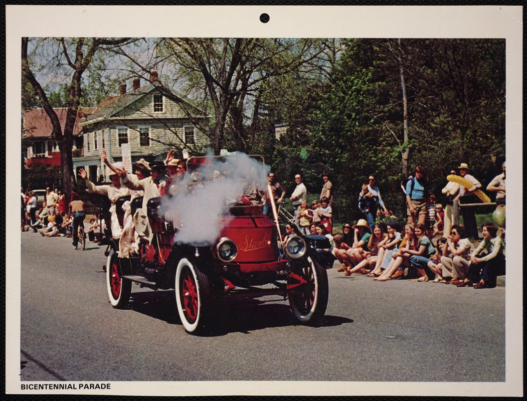 Celebrations. Newton, MA. Stanley Steamer, Bicentennial Parade