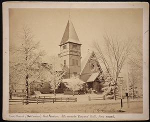 Churches. Newton, MA. First Church, Unitarian, West Newton (razed)