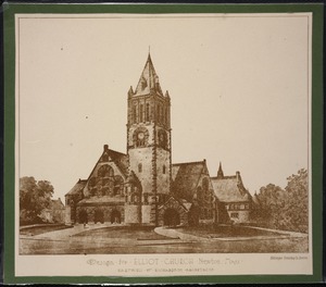 Churches. Newton, MA. Eliot Congregational Church, design