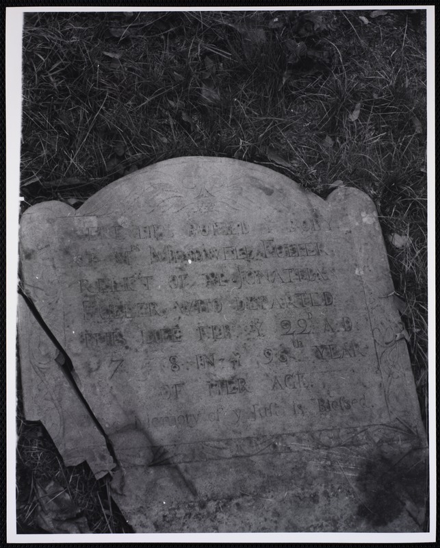 Cemeteries/headstones. Newton, MA. M. Fuller, headstone