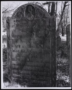 Cemeteries/headstones. Newton, MA. Jemima Parker, headstone