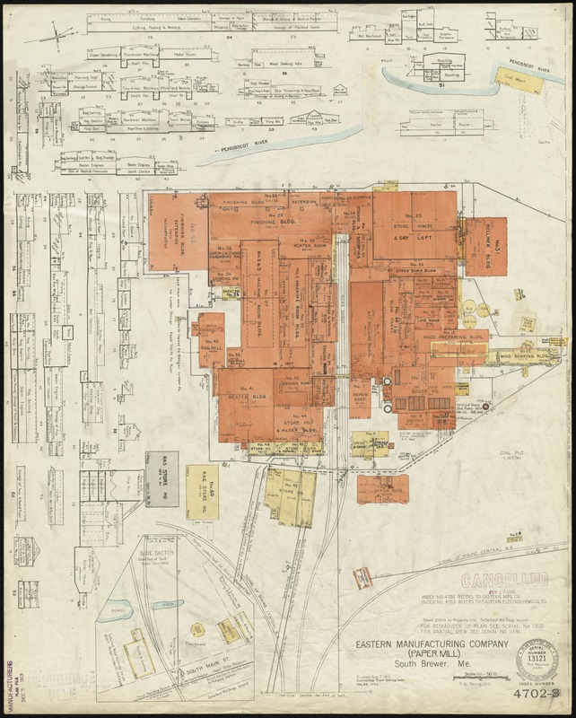 Eastern Manufacturing Company (Paper Mill), South Brewer, Me. [insurance map]