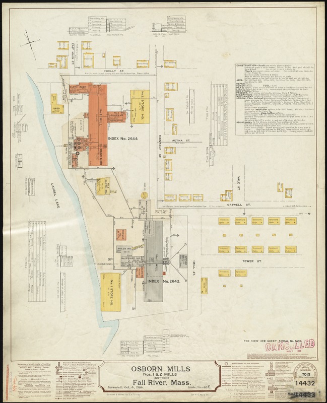 Osborn Mills, Nos. 1 & 2 Mills (Cotton), Fall River, Mass. [insurance map]