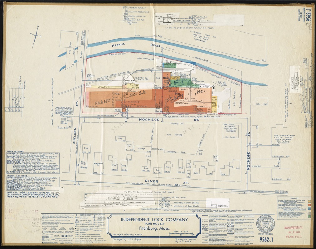 Independent Lock Company "Plants Nos. 2 & 3," Fitchburg, Mass. [insurance map]