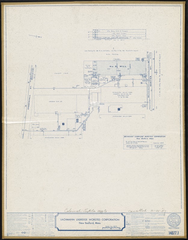 Bachmann Uxbridge Worsted Corporation, New Bedford, Mass. [insurance map]