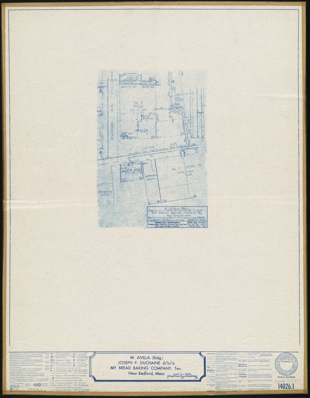 M. Avilla (Bldg.), Joseph P. Duchaine d/b/a My Bread Baking Company, Ten., New Bedford, Mass. [insurance map]