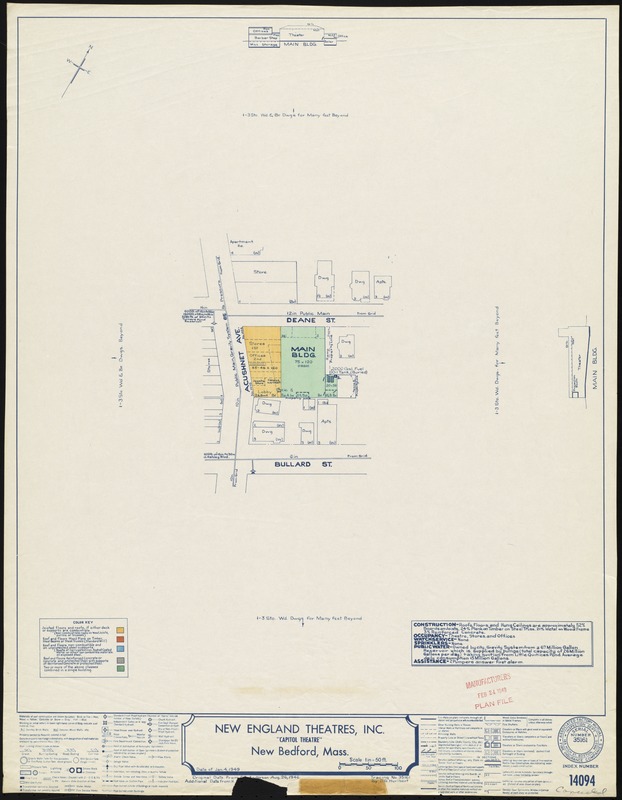 New England Theatres, Inc. "Capitol Theatre," New Bedford, Mass. [insurance map]