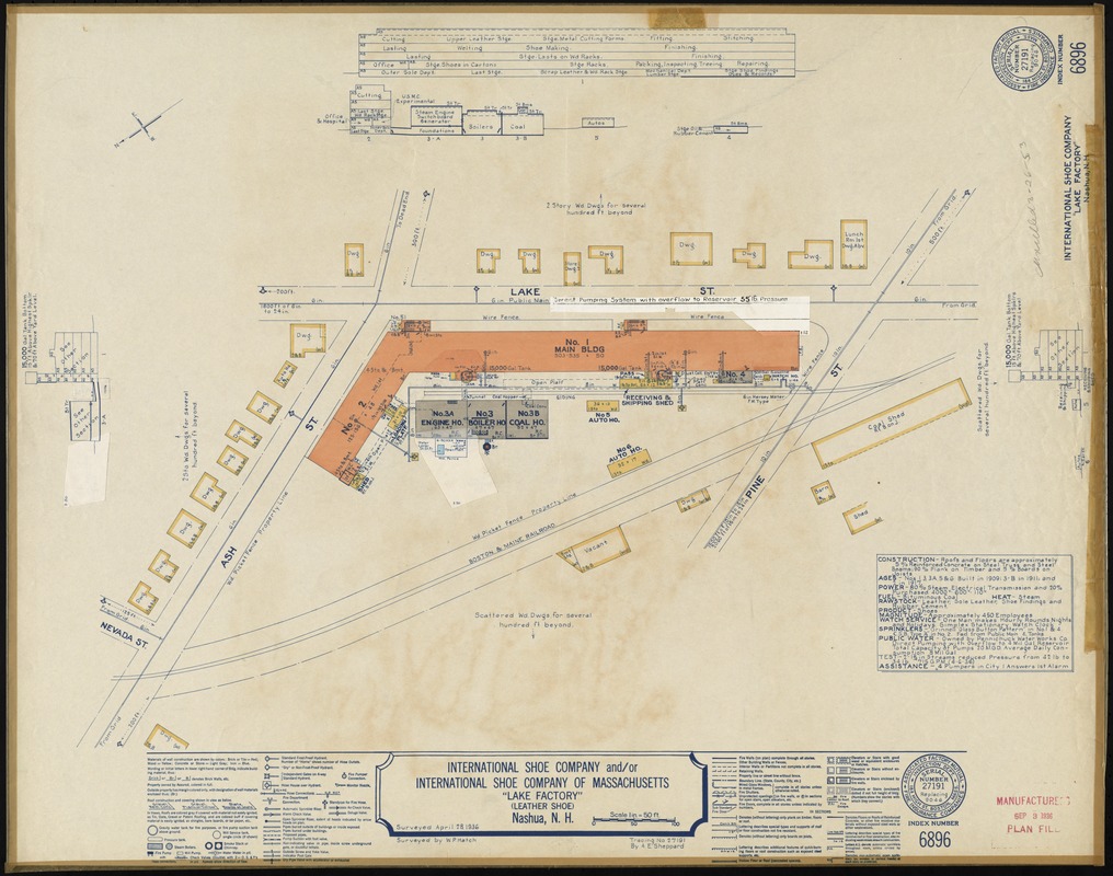 International Shoe Company and/or International Shoe Company of Massachusetts "Lake Factory" (Leather Shoe), Nashua, N.H. [insurance map]