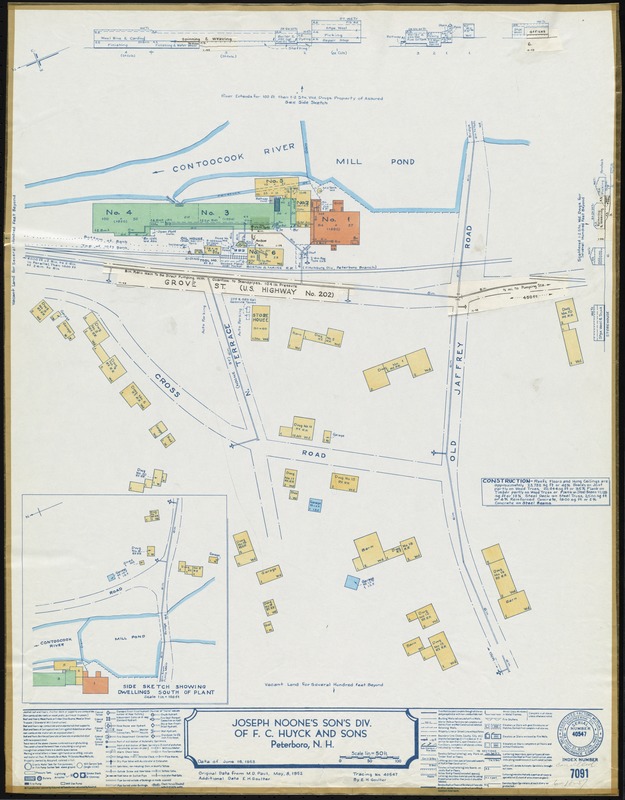 Joseph Noone's Son's Div. of F.C. Huyck and Sons, Peterboro, N.H. [insurance map]