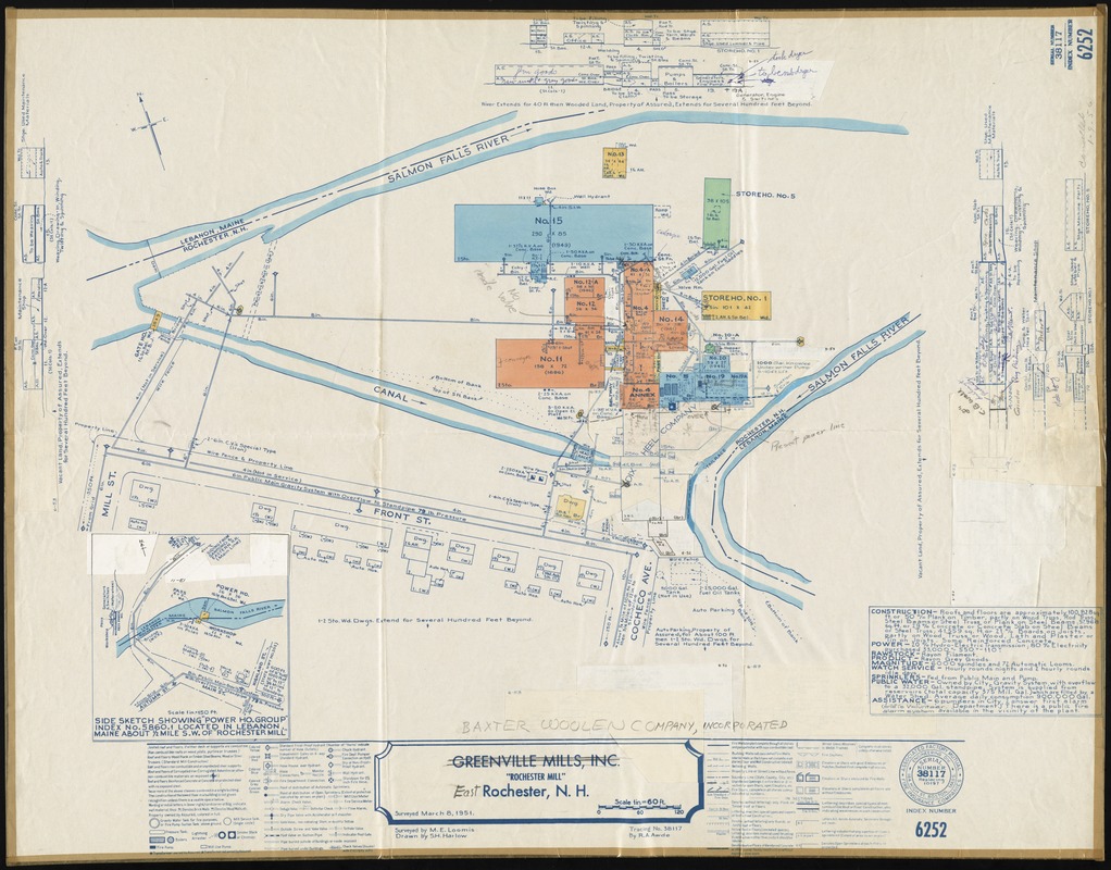 Greenville Mills, Inc. "Rochester Mill," Rochester, N.H. [insurance map]