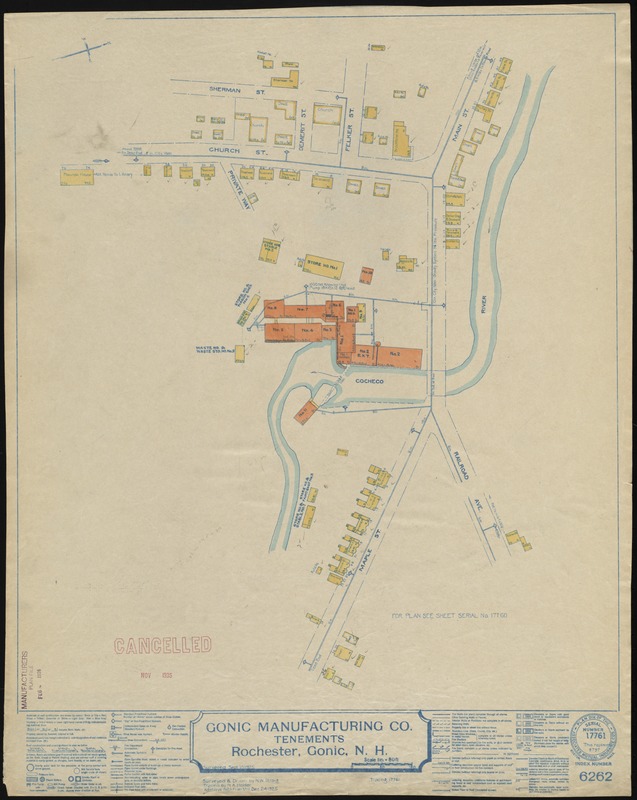 Gonic Manufacturing Co., Rochester, Gonic, N.H., Tenements. [insurance map]