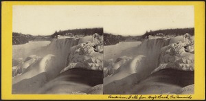 American Fall from the Hog's Back, showing the heavy ice mounds
