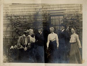 Group photo (l. to r.) Mrs. William L. Gifford, Sylvia G. Akin, Stephen Wing, Mrs. Maria Fearring, Daniel and Rebecca Wing