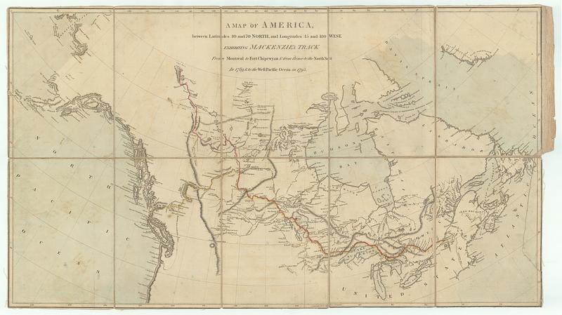 A map of America, between latitudes 40 and 70 north, and longitudes 45 and 180 west