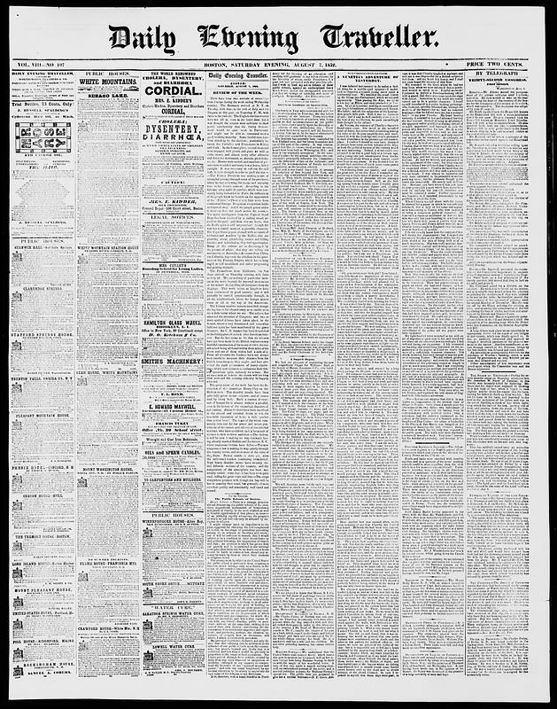 Daily Evening Traveller August 07 1852 Digital Commonwealth Daily Evening Traveller August 07 1852 Digital Commonwealth