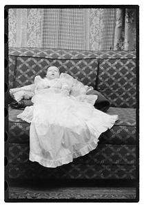 Unidentified baby, possibly in a christening gown