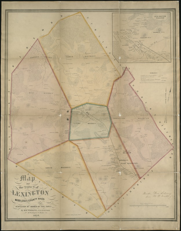 A map of the town of Lexington Middlesex County, Mass