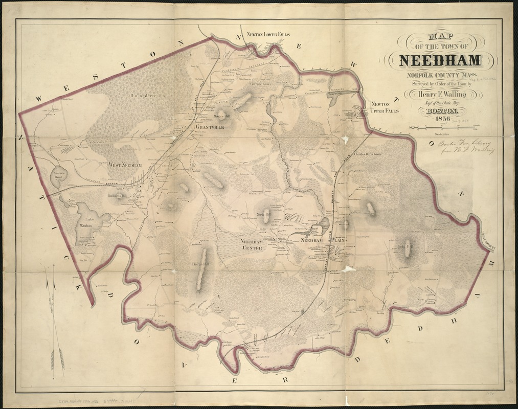 Map of the town of Needham, Norfolk County, Mass