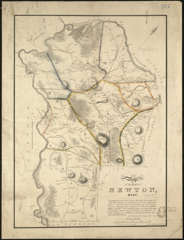 Map of the town of Newton, Mass