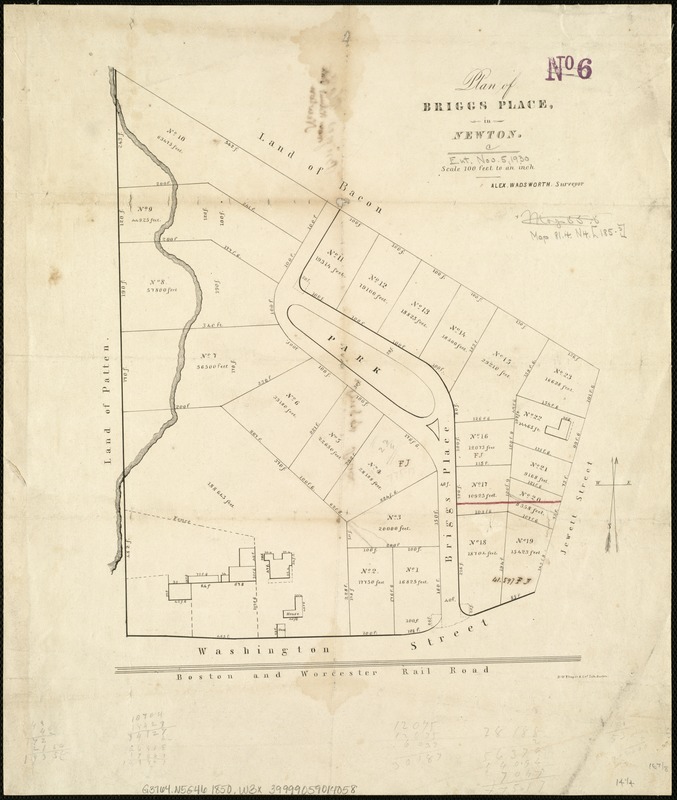 Plan of Briggs Place, in Newton
