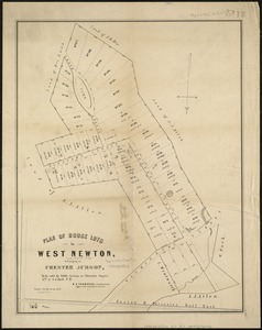Plan of house lots in West Newton, belonging to Chester Judson, to be sold by public auction, on Thursday August 12th at 4 o'clock p.m