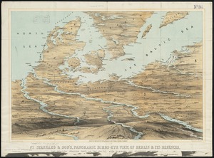 Stannard & Son's, panoramic birds-eye view, of Berlin & its defences, the principal Prussian ports on the Baltic, with Denmark and Schleswig Holstein