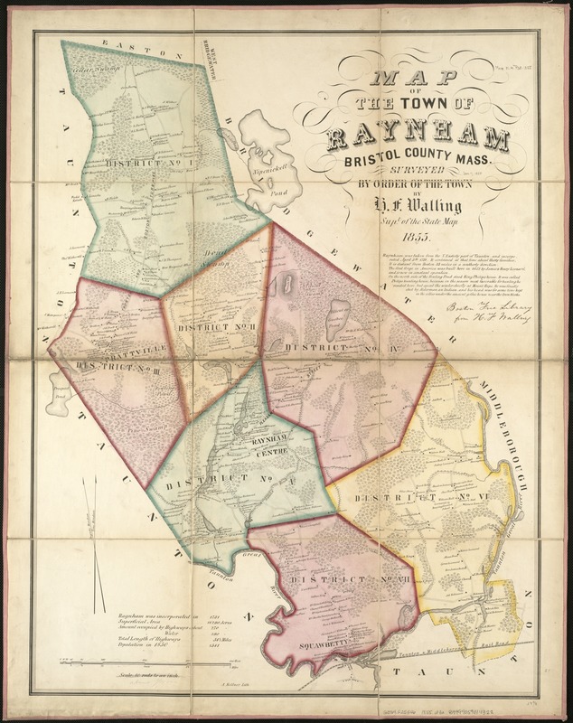Map of the town of Raynham, Bristol County, Mass