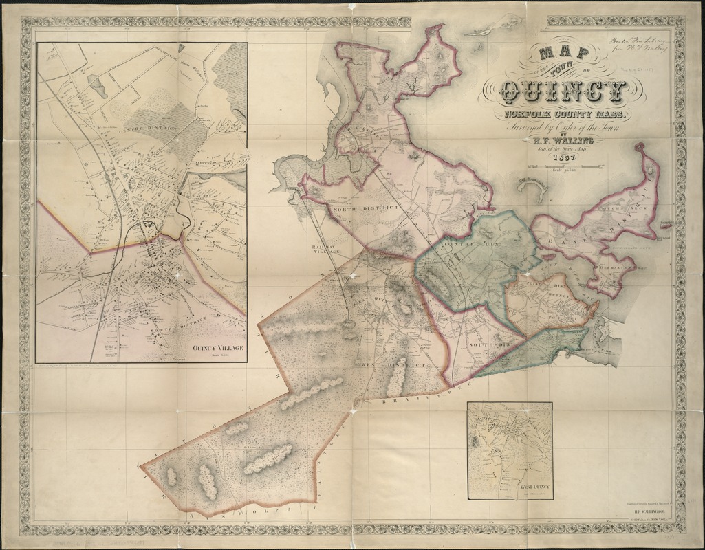 MASSACHUSETTS 1907 QUINCY MERRY MOUNT PARK COPY PLAT ATLAS MAP NORFOLK COUNTY 