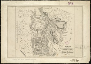 Map of the cemetery of Mount Auburn, Boston