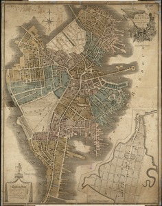 Map of Boston in the state of Massachusetts