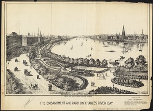 The embankment and park on Charles River Bay