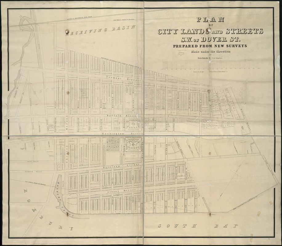Plan of city lands and streets s.w. of Dover St