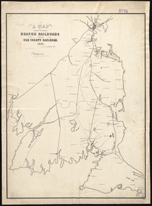 A map showing the proposed branch railroads with the Old Colony Railroad