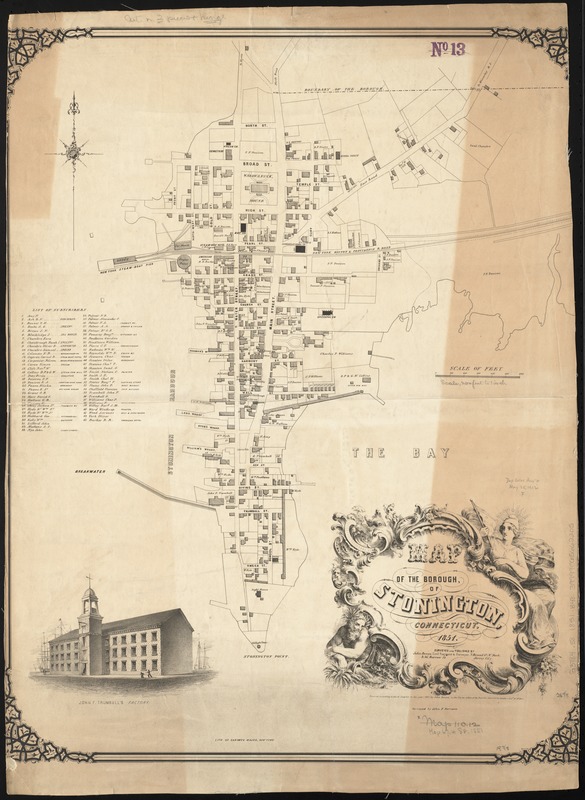 Map of the borough, of Stonington, Connecticut, 1851