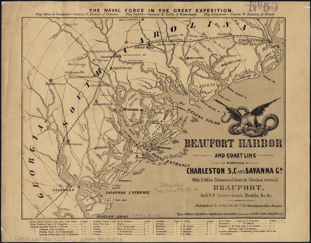 Beaufort Harbor and coast line between Charleston S.C. and Savanna Ga