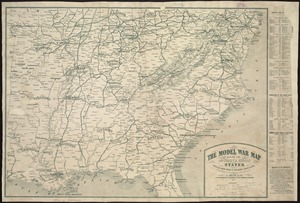 The model war map giving the southern & middle states, with all their water & railroad connections