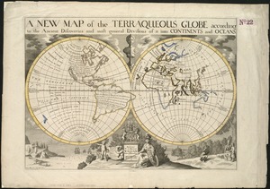 A new map of the terraqueous globe according to the ancient discoveries and most general divisions of it into continents and oceans