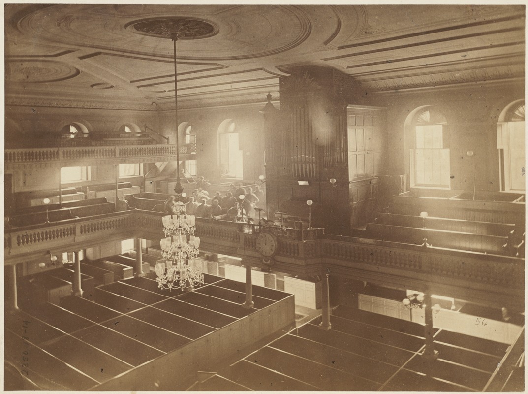 Interior of Old South before it was remodelled for post office