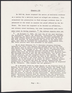 Herbert Brutus Ehrmann Papers, 1906-1970. Sacco-Vanzetti. Part II, Chapter 17: Expert Opinions Escalate. Box 6, Folder 4, Harvard Law School Library, Historical & Special Collections
